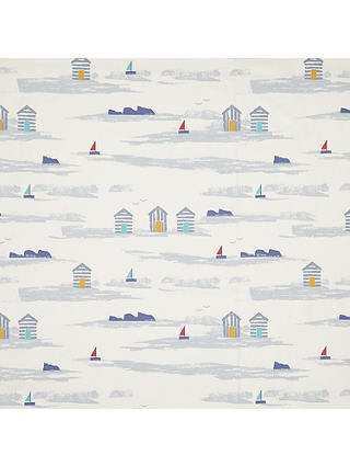 John Lewis & Partners Margate Beach Huts Furnishing Fabric, Blue