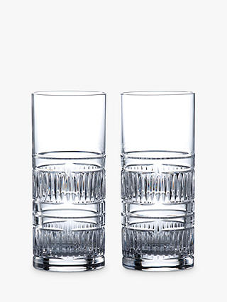 Royal Doulton R&D Collection Radial Crystal Cut Glass Highballs, 320ml, Set of 2