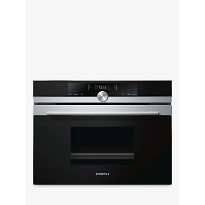 Siemens CD634GBS1B Integrated Single Electric Steam Oven, Black/Stainless Steel