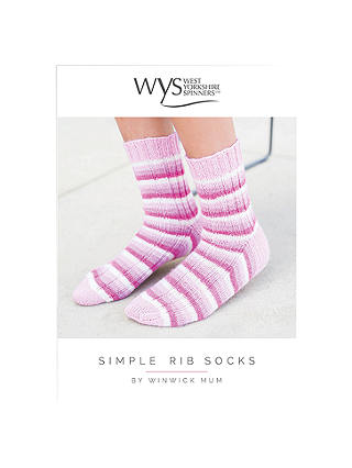 West Yorkshire Spinners Signature Adult Simple Ribbed Socks Knitting Pattern