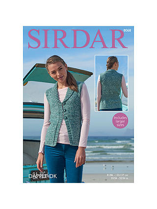 Sirdar Dapple DK Waistcoat Style Cardigan Pattern, 8068