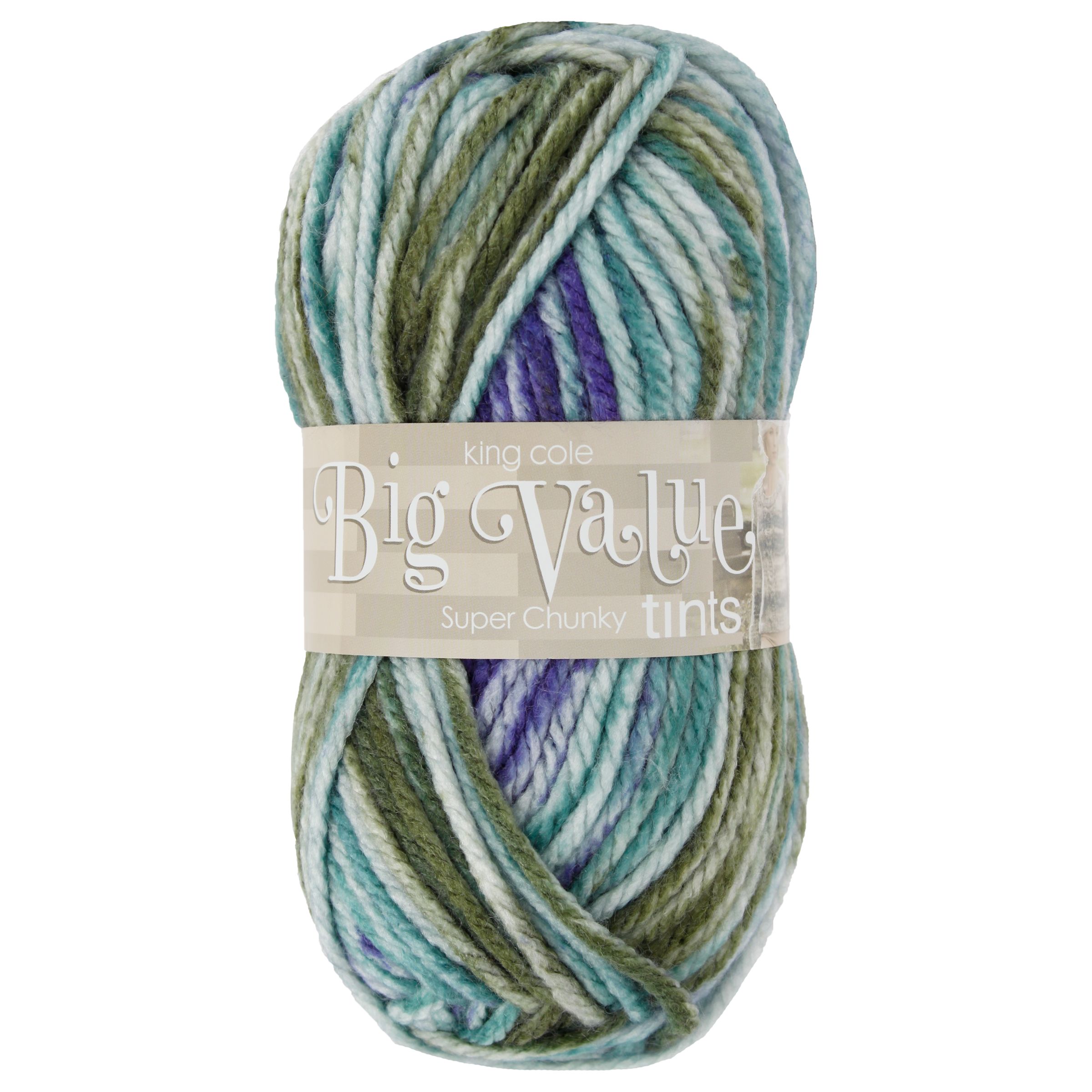 King Cole Big Value Tints Super Chunky Yarn, 100g, Pacific