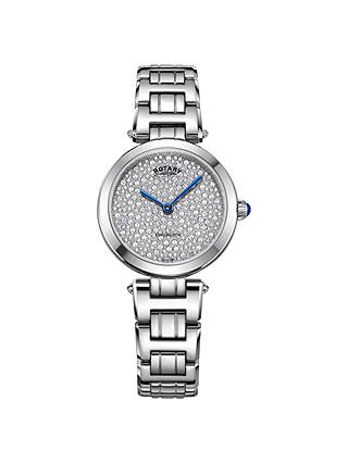 Rotary LB05190/33 Women's Kensington Crystal Bracelet Strap Watch, Silver