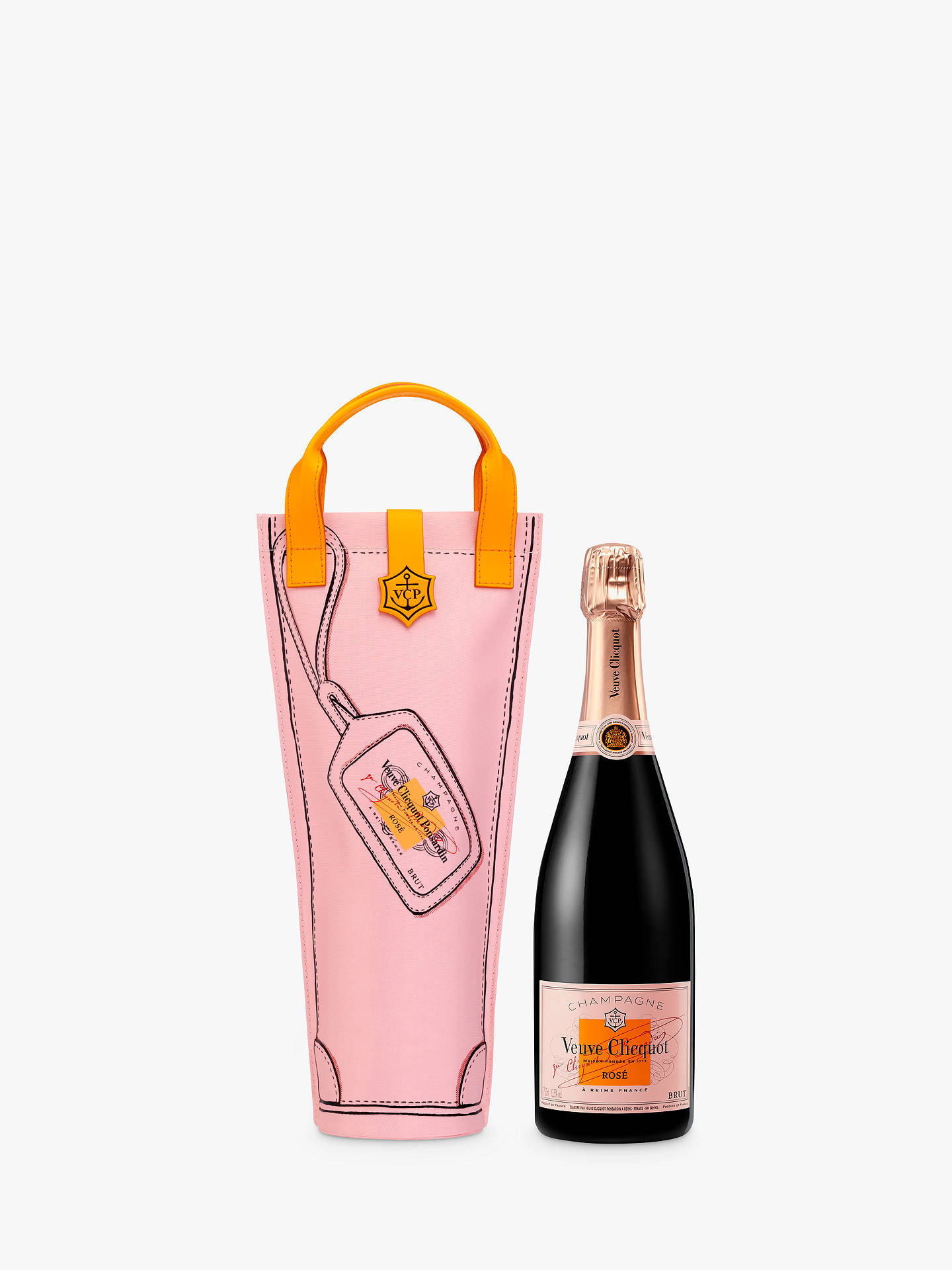 Veuve Cliquot Rose Champagne Gift Bag, 75cl at John Lewis
