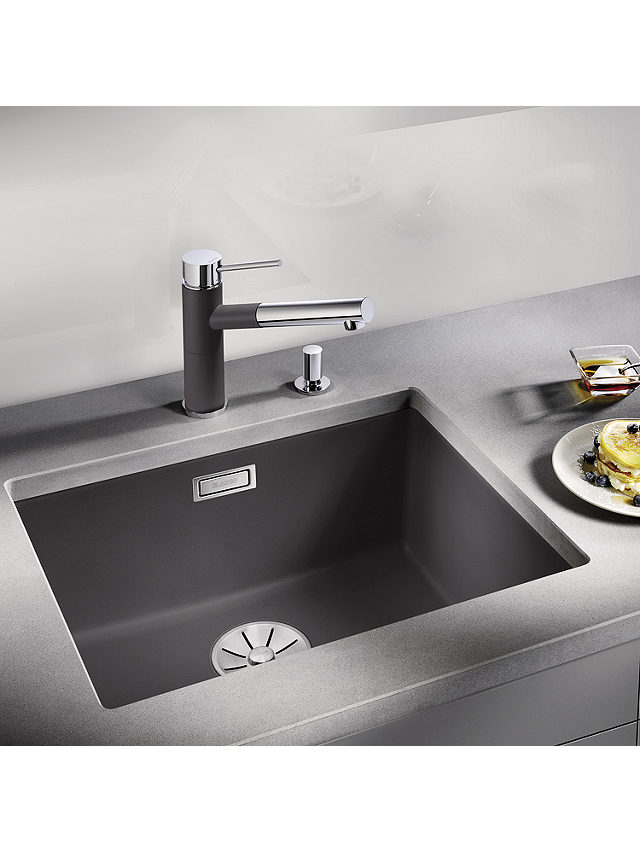 Blanco Subline 500-U Single Bowl Undermounted Composite Granite Kitchen Sink, Rock Grey