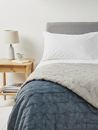 John Lewis & Partners Velvet Bedspread, Slate, L260 x W250cm