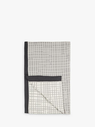 House by John Lewis Grid Throw, Grey / Natural
