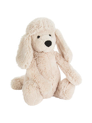 Jellycat Bashful Poodle Pup Soft Toy, Medium, Cream