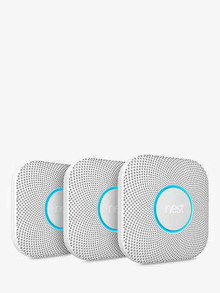 Google Nest Protect Smoke + Carbon Monoxide Alarm, Battery, Pack of 3