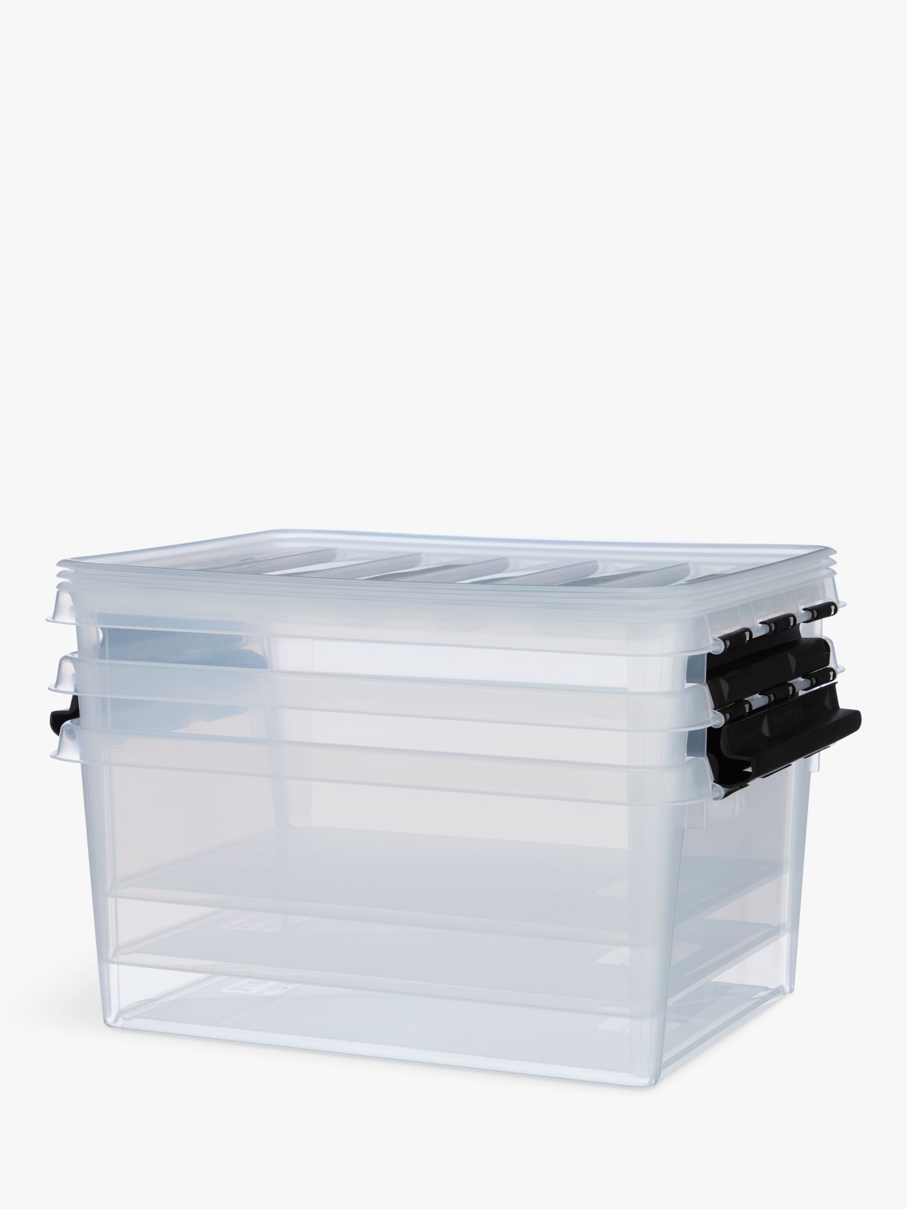 SmartStore by Orthex 15 Plastic Storage Box, Clear, 14L, Pack of 3