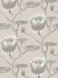 Cole & Son Summer Lily Wallpaper, Taupe On White 95/4025