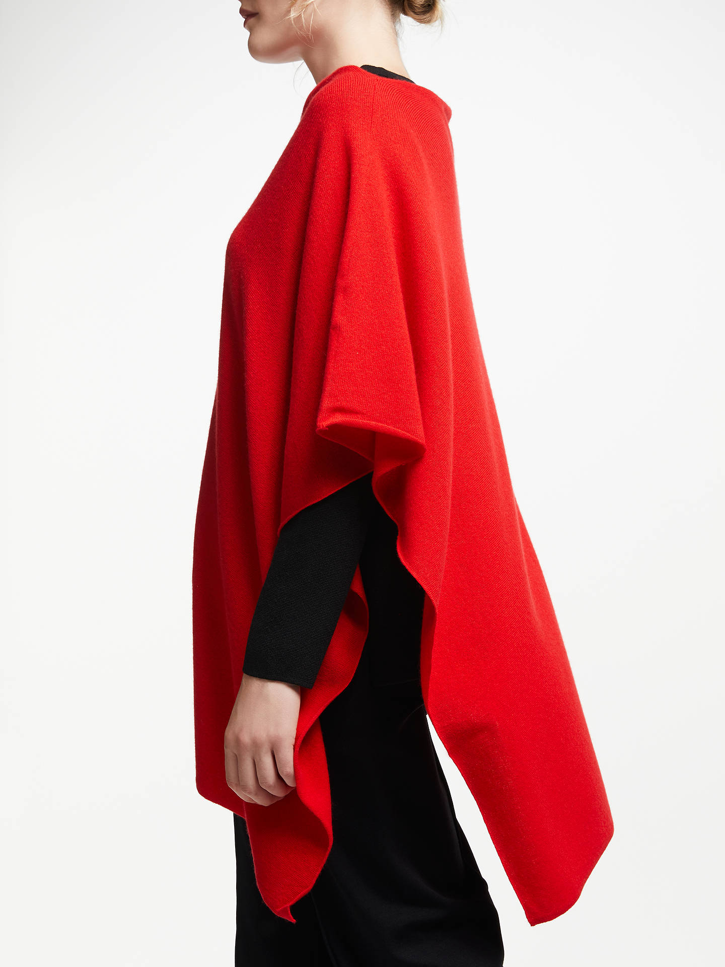 Winser London Cashmere-Blend Poncho, Hollywood Red at John Lewis & Partners