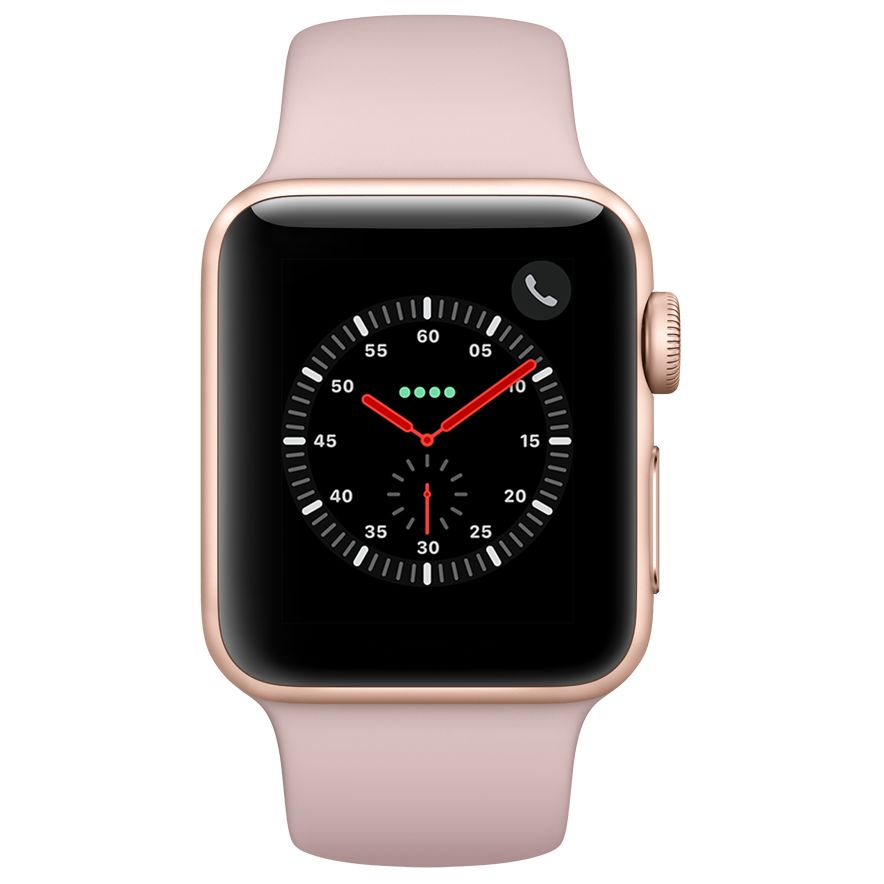 Buy Apple Watch Series 3, GPS and Cellular, 38mm Gold Aluminium Case ...