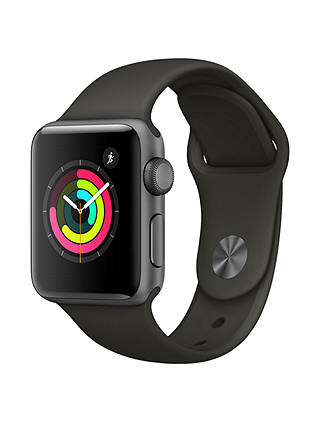 Apple Watch Series 3, GPS, 38mm Space Grey Aluminium Case with Sport Band, Grey
