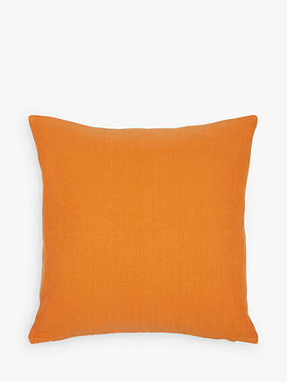 John Lewis ANYDAY Plain Cotton Cushion, Clementine