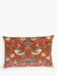 Morris & Co. Strawberry Thief Velvet Cushion, Crimson