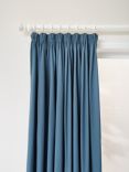John Lewis ANYDAY Arlo Pair Lined Pencil Pleat Curtains, Blue