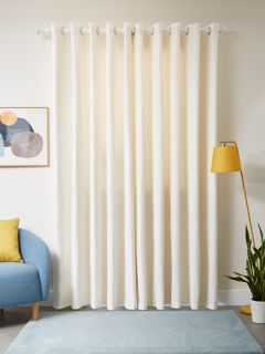 John Lewis ANYDAY Arlo Pair Lined Eyelet Curtains, Lily, W117 x Drop 137cm
