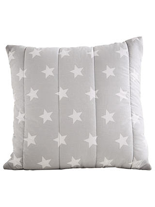 Great Little Trading Co Quilted Cushion, Grey/White Star
