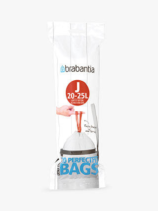 Brabantia PerfectFit Bin Liner, 20 - 25L - Size J, 20 Bags