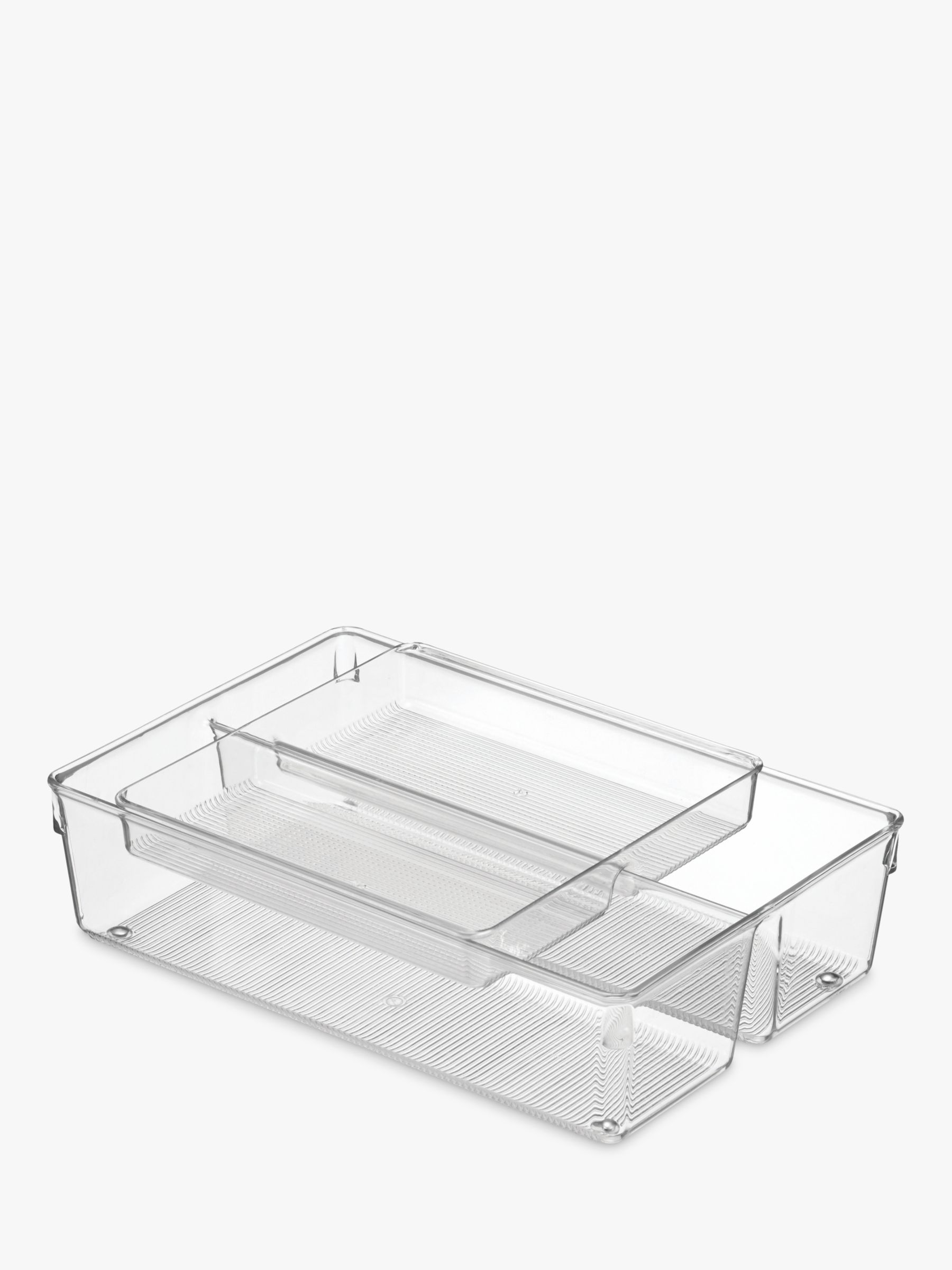 New Large And Narrow Clear Drawer Organiser Storage Clear and Grey New DesignC 