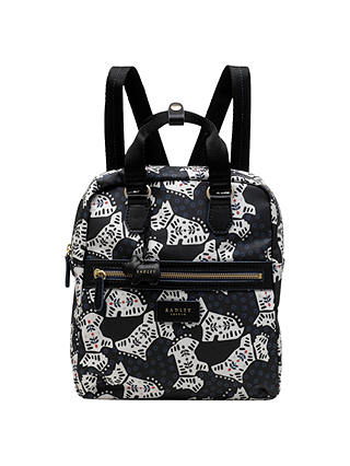 Radley Folk Dog Fabric Medium Backpack, Black
