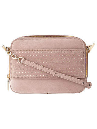 L.K. Bennett Mia Studded Leather Shoulder Bag, Cloud Pink