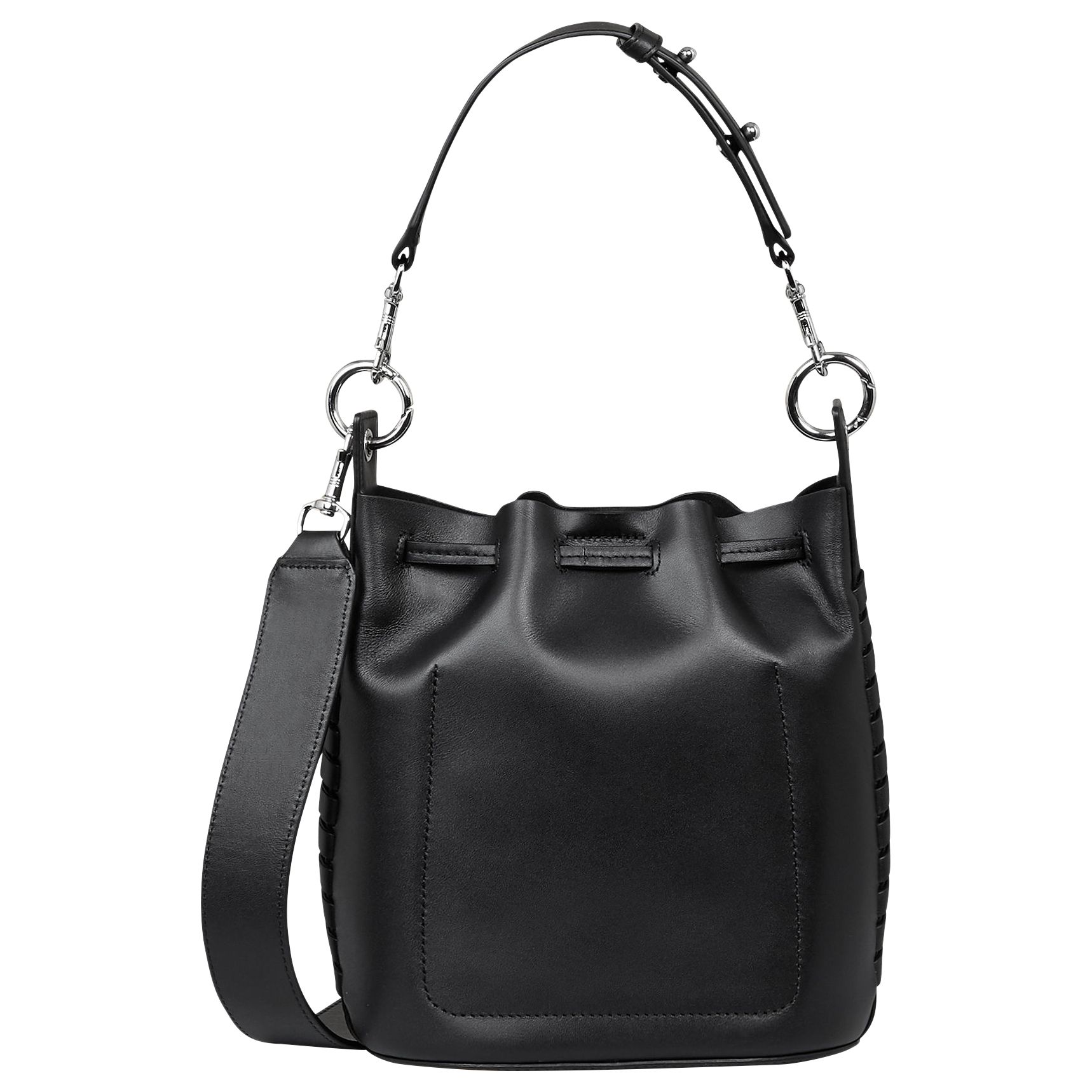 allsaints ray leather bucket bag