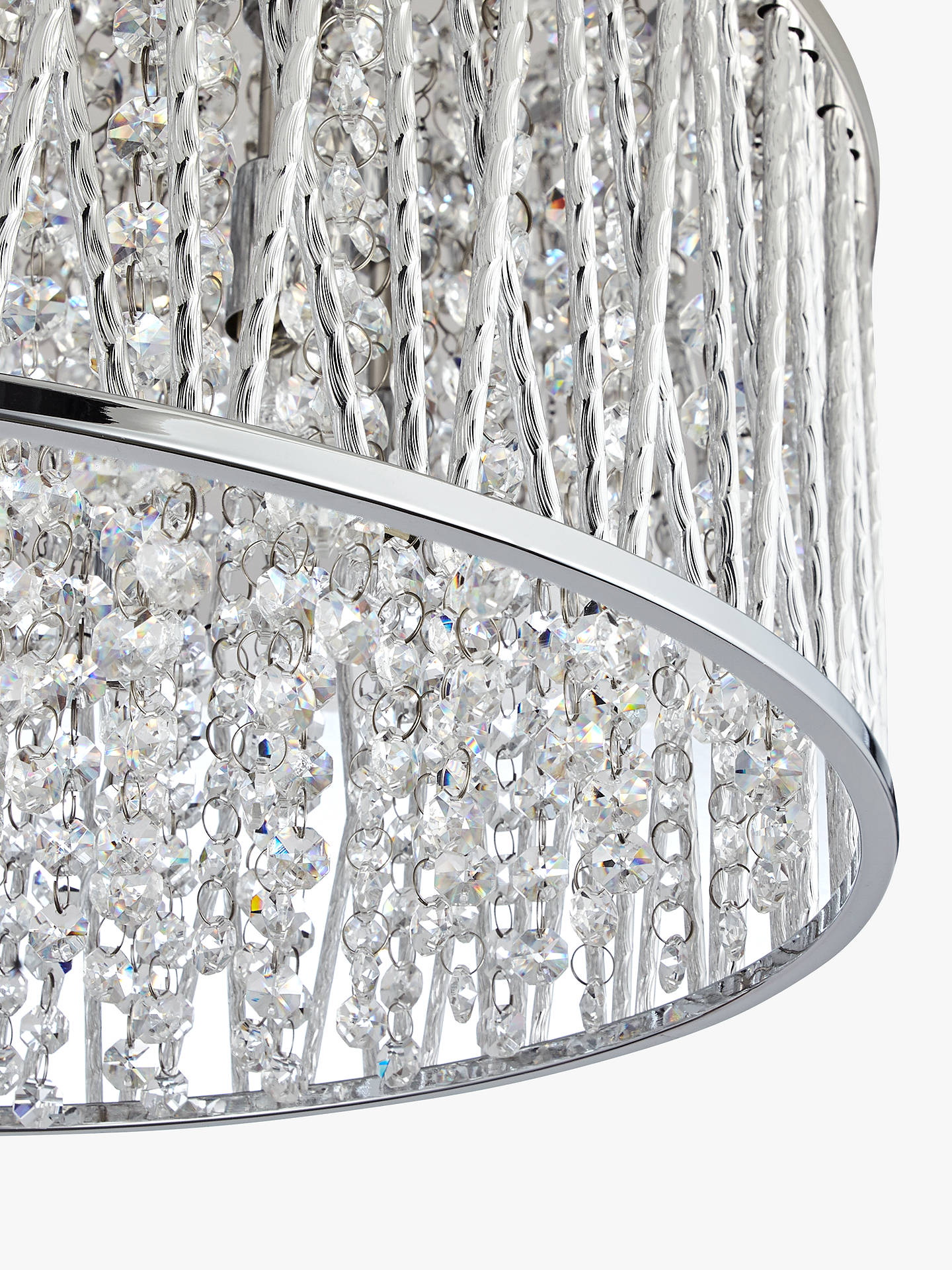 Emilia  Design Large Crystal Drum pendant Light Design Chrome RRP £275