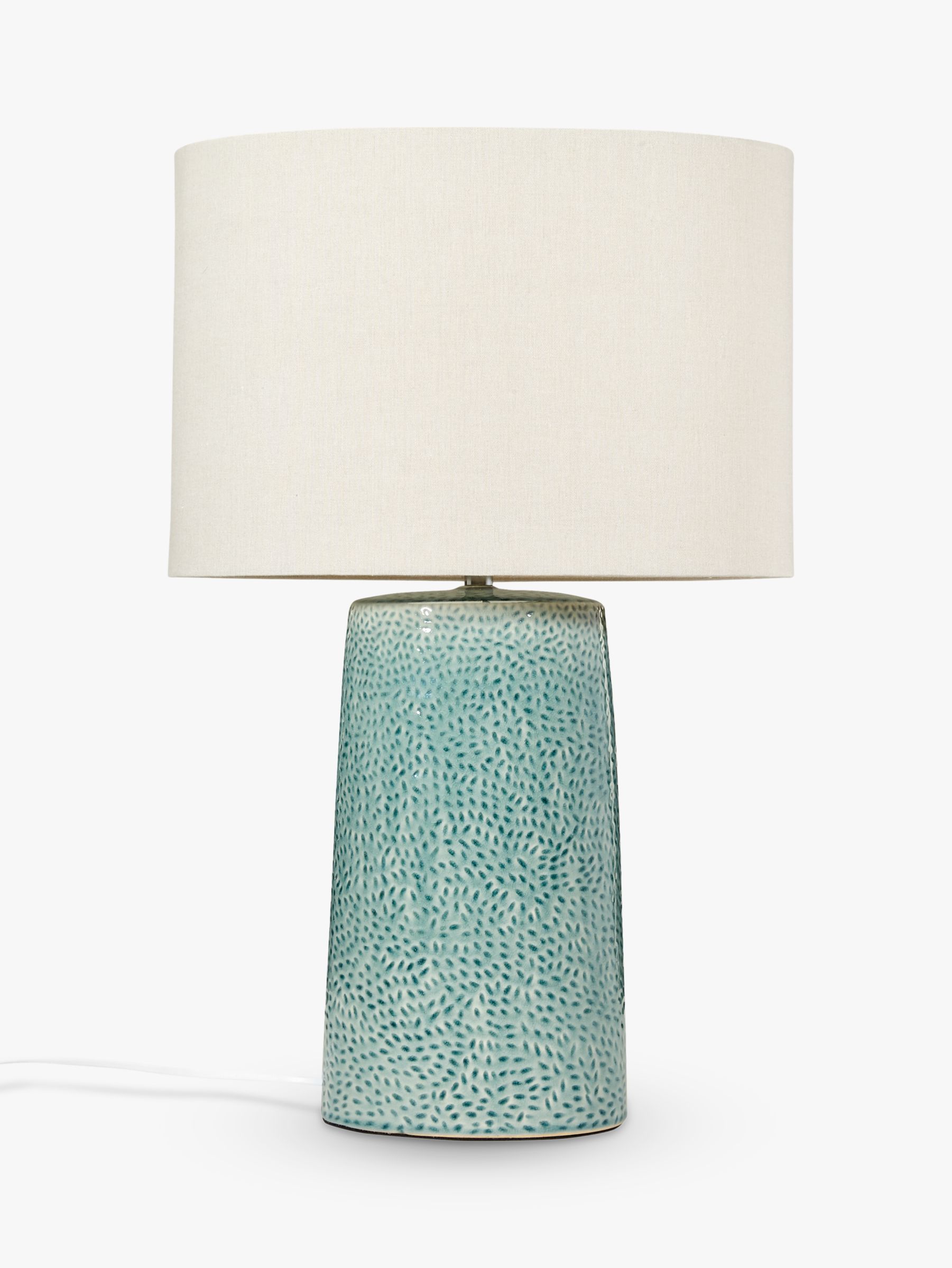 John Lewis Partners Capelin Tall Dimpled Ceramic Table Lamp Aqua At John Lewis Partners