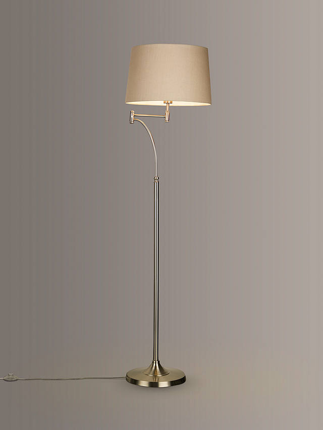 Evelyn Swing Arm Floor Lamp Nickel, Nickel Floor Lamp