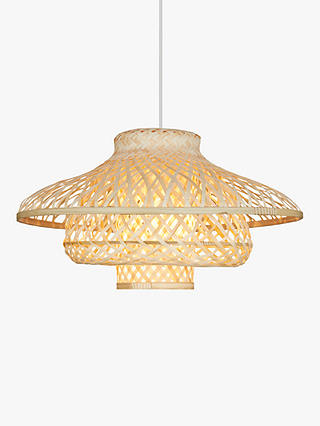 John Lewis & Partners Lyssa Easy-to-Fit Rattan Ceiling Shade, Natural