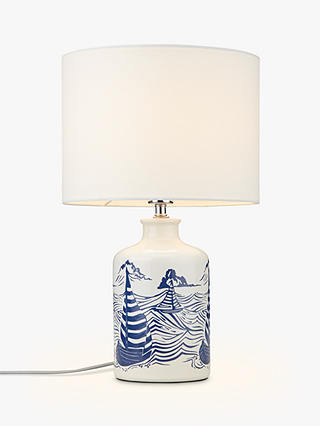 John Lewis & Partners Salcombe Boats Ceramic Table Lamp, White