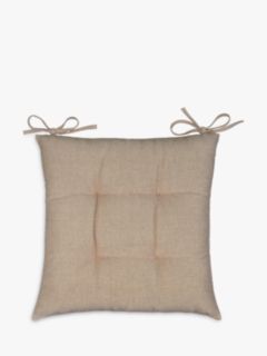 John Lewis Chambray Cotton Seat Pad Natural