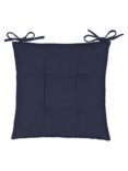 John Lewis Chambray Cotton Seat Pad, Blue