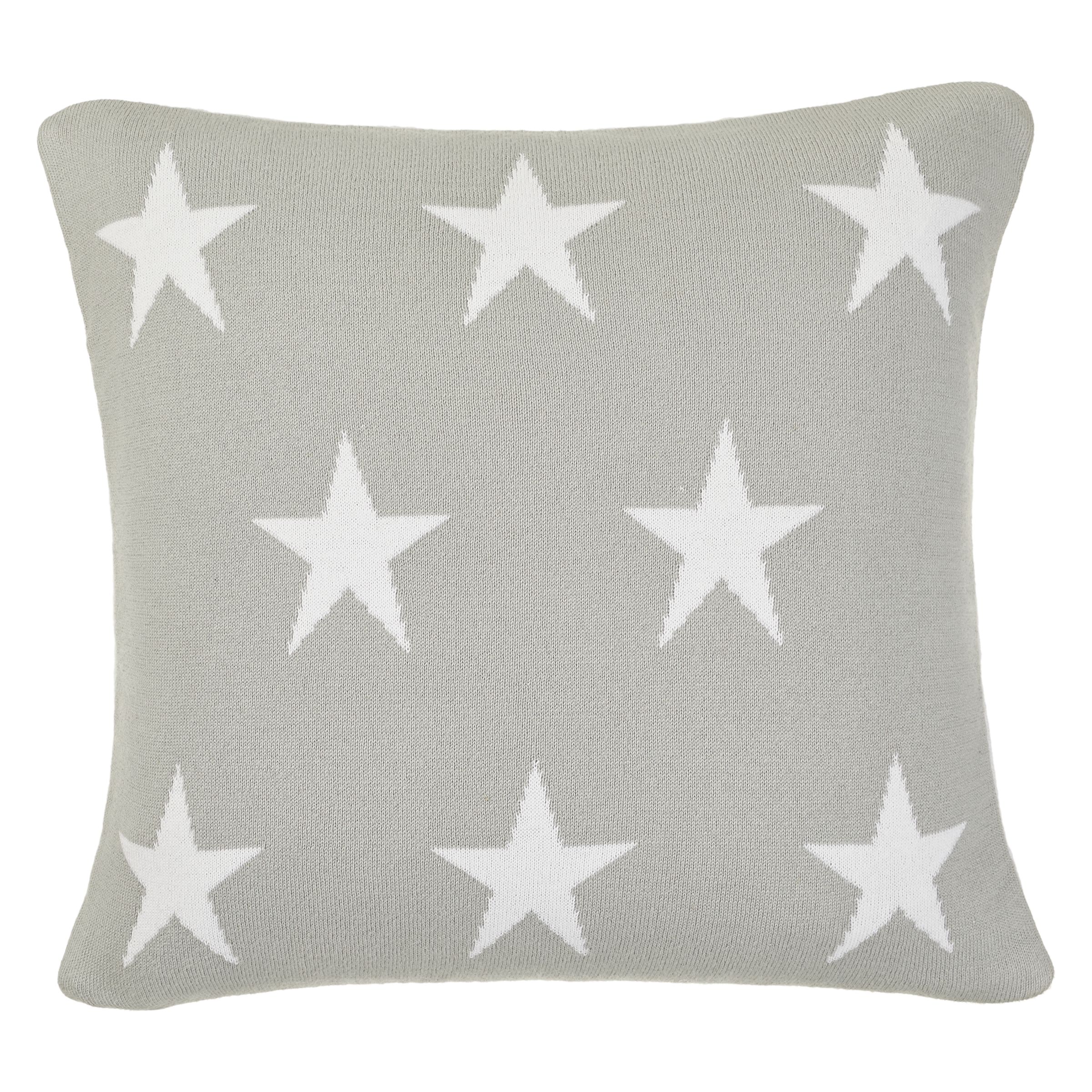 John Lewis Star Cushion, Grey/White