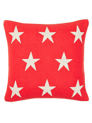 little home at John Lewis Star Cushion, Red/White