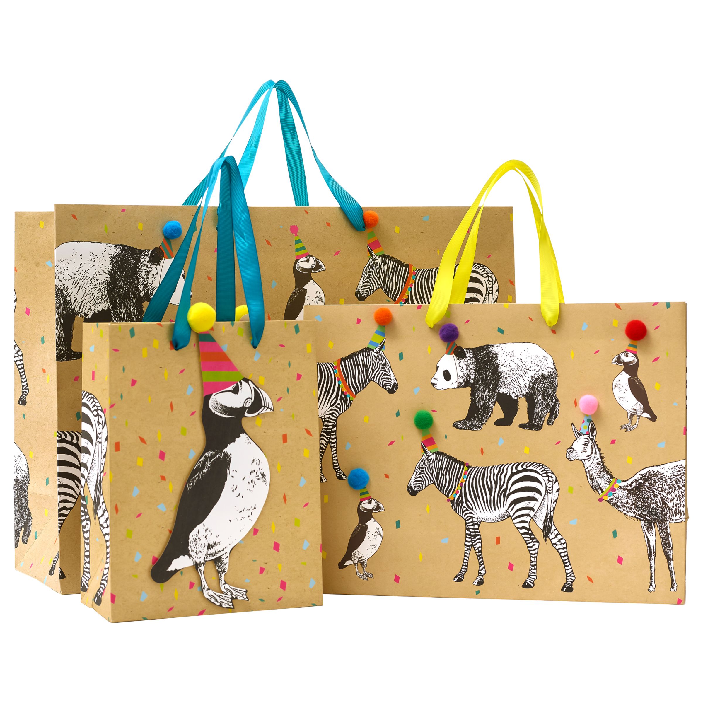 John Lewis & Partners Animals Party Hats Gift Bag