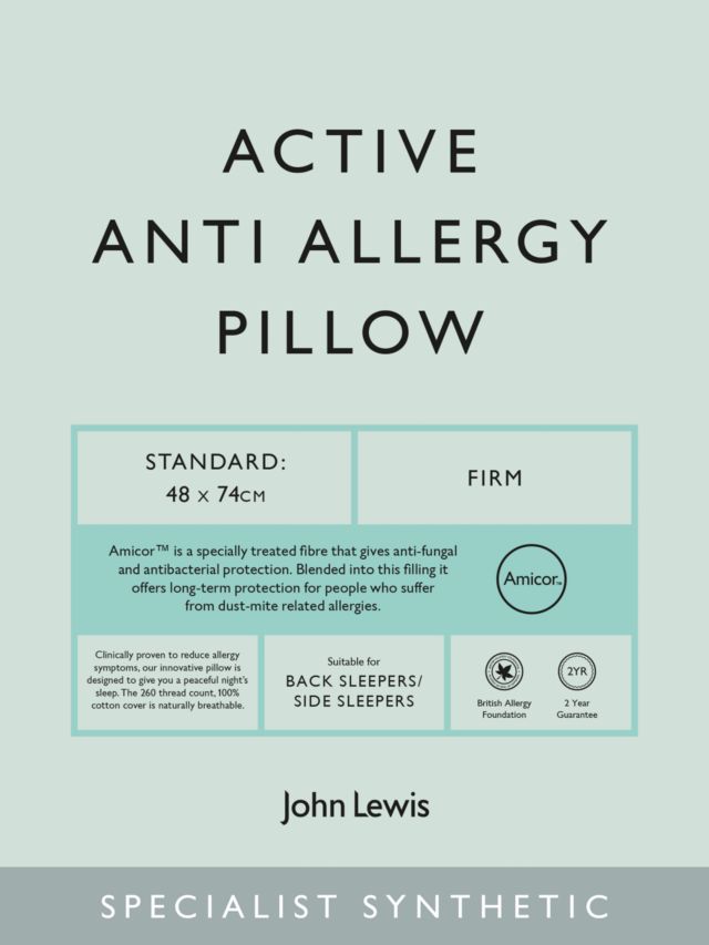 John lewis active shop anti allergy pillow