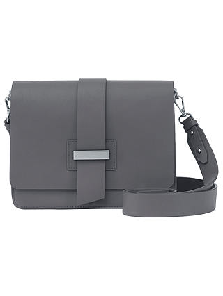 Mint Velvet Leather Structured Boxy Cross Body Bag