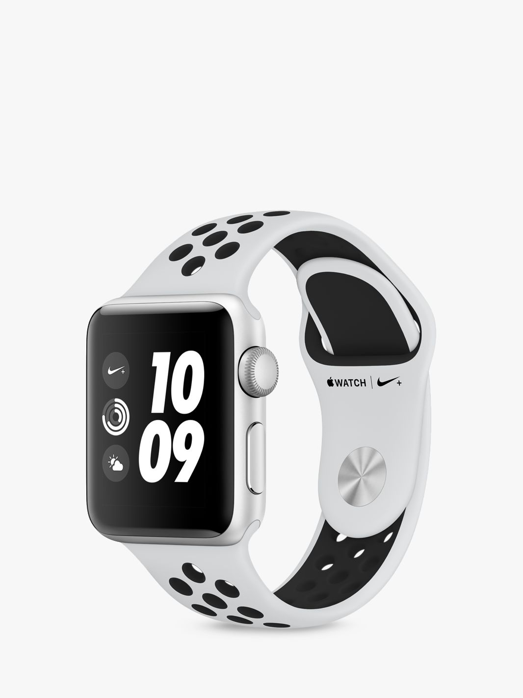 Apple Watch Nike Series 3 Gps 38mm Silver Aluminium Case With Nike Sport Band Pure Platinum Black At John Lewis Partners