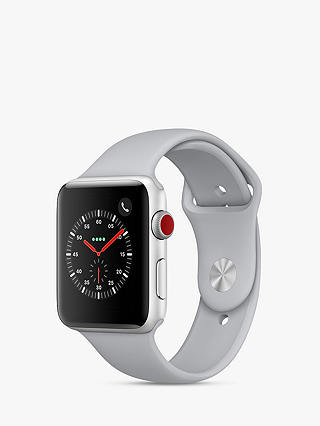 Apple Watch Series 3, GPS and Cellular, 42mm Silver Aluminium Case with Sport Band, Fog