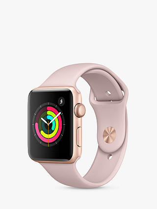 Apple Watch Series 3, GPS, 42mm Gold Aluminium Case with Sport Band, Pink Sand