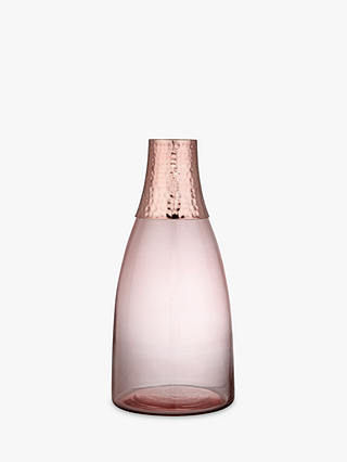 John Lewis & Partners Hammered Top Vase, Pink
