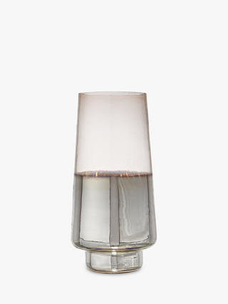 John Lewis & Partners Gold Dip Vase, Silver/Clear