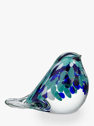 John Lewis Scandi Glass Bird, Blue