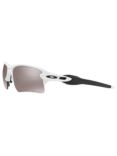 Oakley OO9188 Men's Flak 2.0 XL Prizm™ Polarised Rectangular Sunglasses, Polished White/Prizm Black