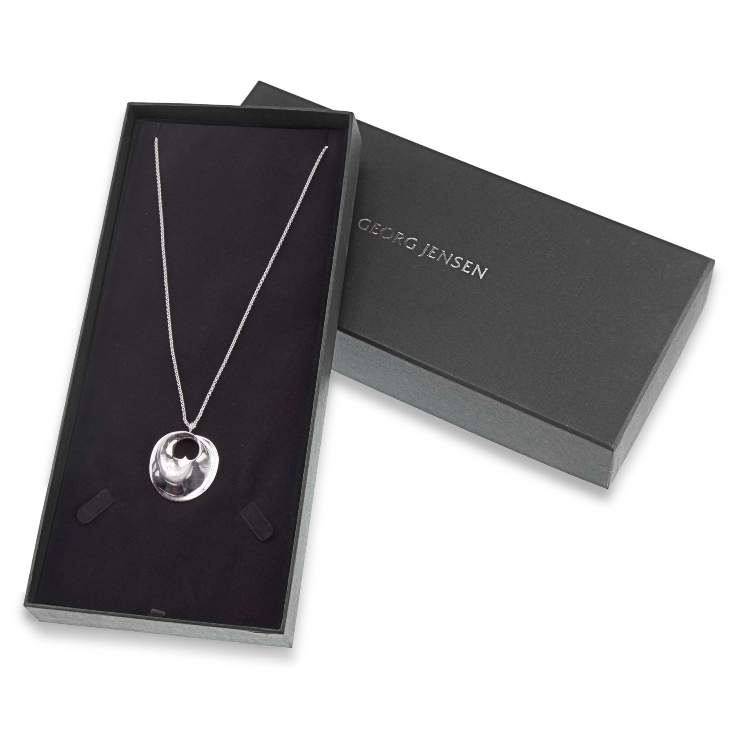 Georg Jensen Hidden Heart Pendant Necklace, Silver at John Lewis & Partners