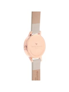 Olivia Burton Women's Wonderland Leather Strap Watch, Nude/White OB16WD65