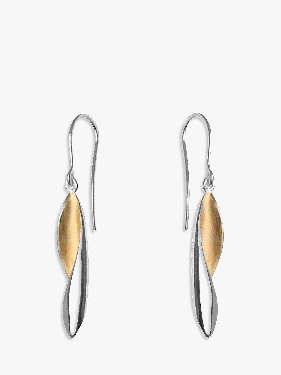 Buy Nina B Curve Long Drop Hook Earrings, Silver/Gold Online at johnlewis.com